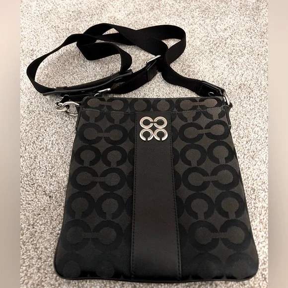 COACH - coach monogram canvas and leather crossbody strap - Picture 4 of 8